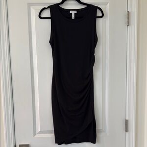 Black Ruched Mini Dress